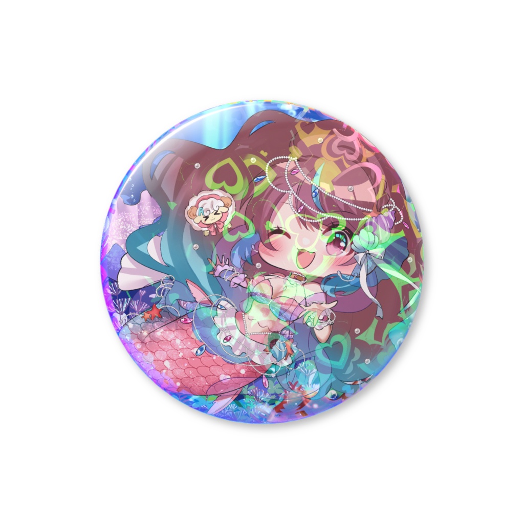 桃乃華あこた誕生祭2025 ホログラム缶バッジ②(人魚姫ver)【~9/30まで受注販売】