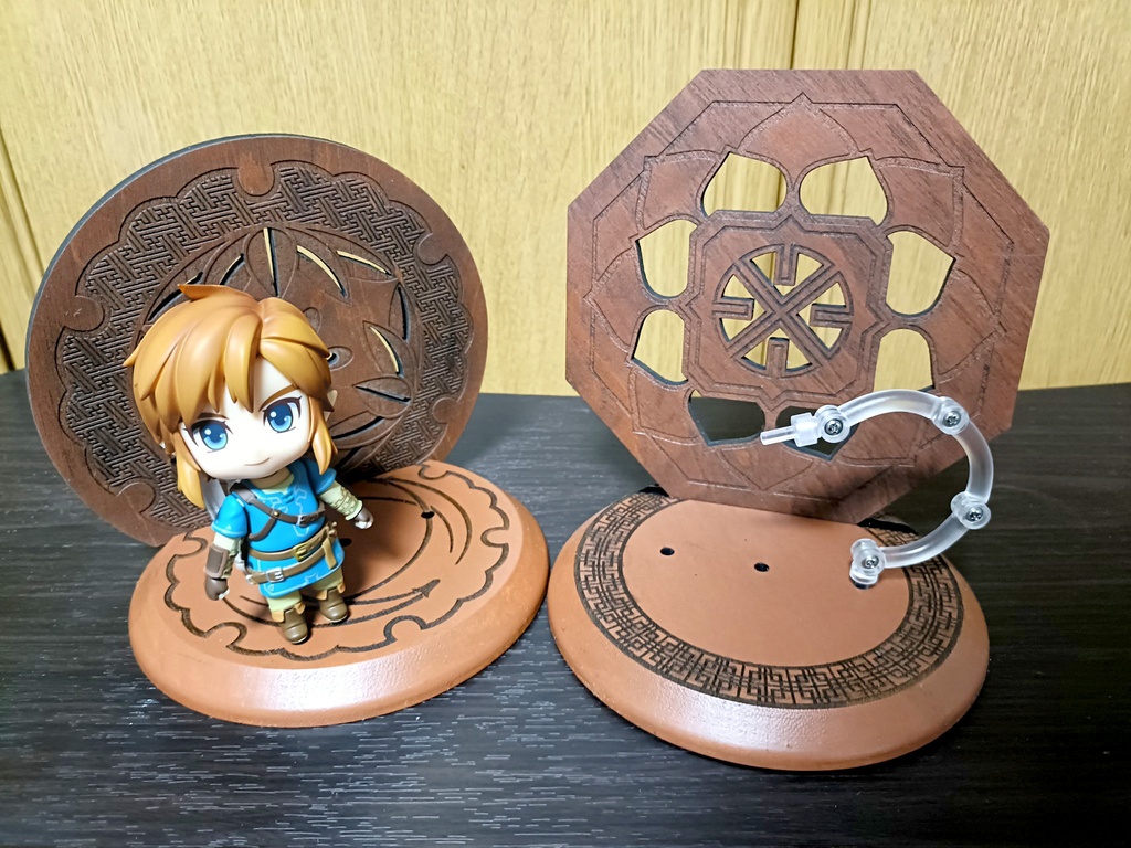 【オビツ11・ねんどろいど用】背景付き木製ドール台座（中華風）