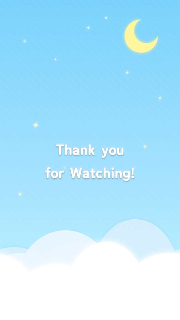 【配信待機画面】縦型 ポップな月と雲