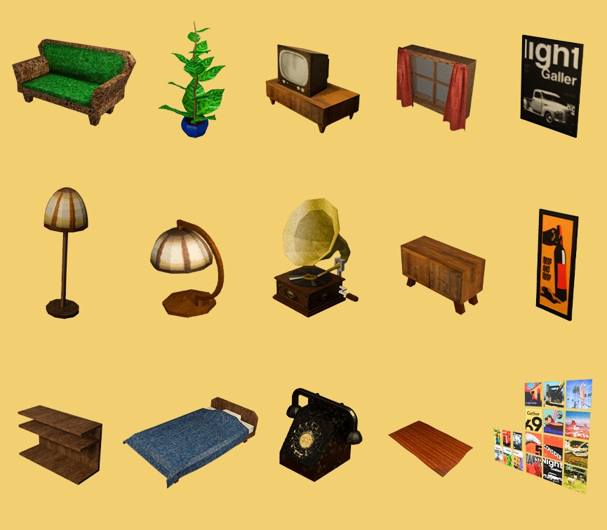 PS1風　レトロゲームアセット