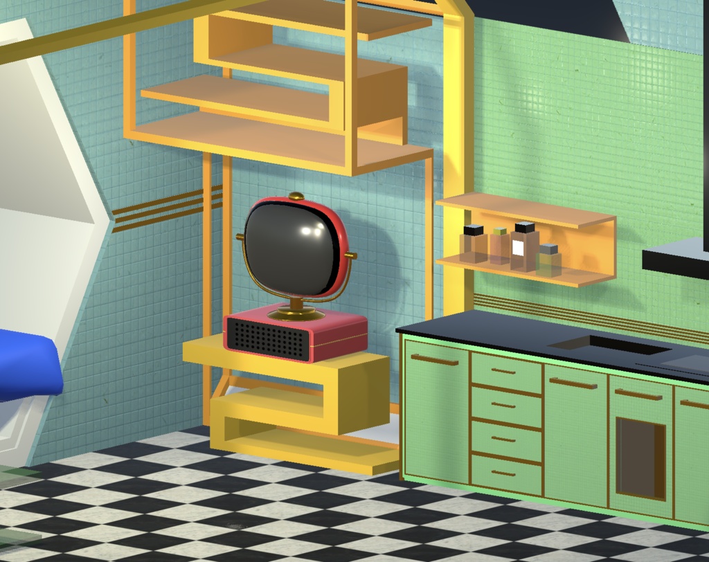 【VRChat想定】 レトロ風TV【UnityPackage同胞】