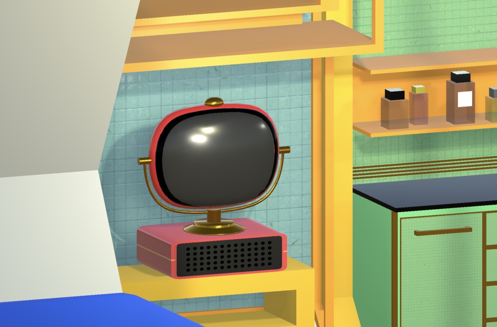 【VRChat想定】 レトロ風TV【UnityPackage同胞】