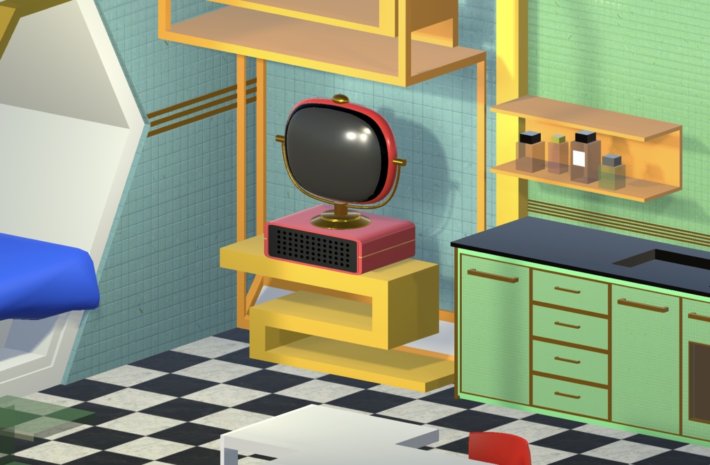 【VRChat想定】 レトロ風TV【UnityPackage同胞】