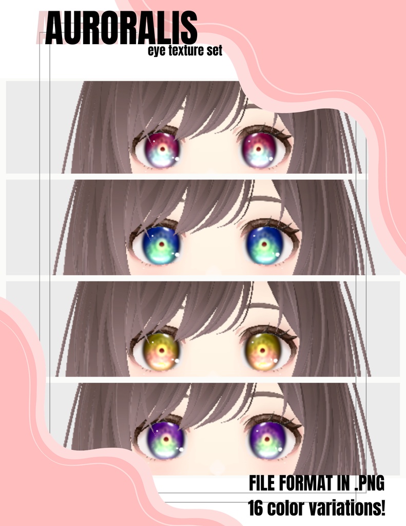 {AFFORDABLE} VRC/VROID Eye Textures! (Auroralis series)