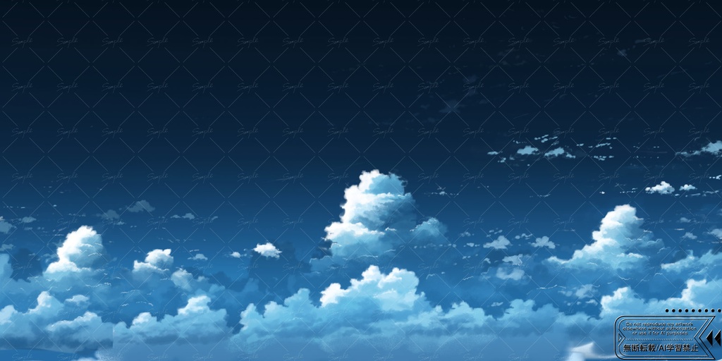 【商用利用OK】手描き雲ループ背景素材|風で揺れる風鈴アニメーション|10s / 1min Loop|4K