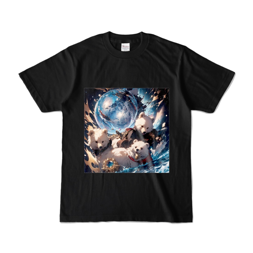 幻想的くまグラフィックTシャツ