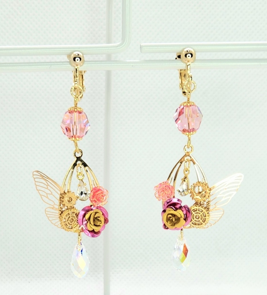 機械技師·枯れない花イメージイヤリング