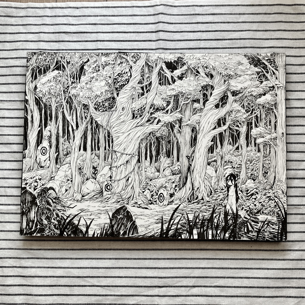 【パネル原画】鬼人の森