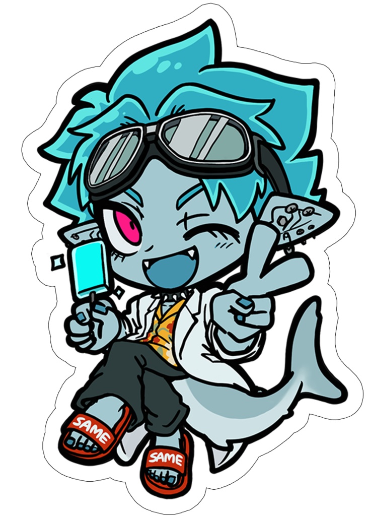 サメくんステッカー