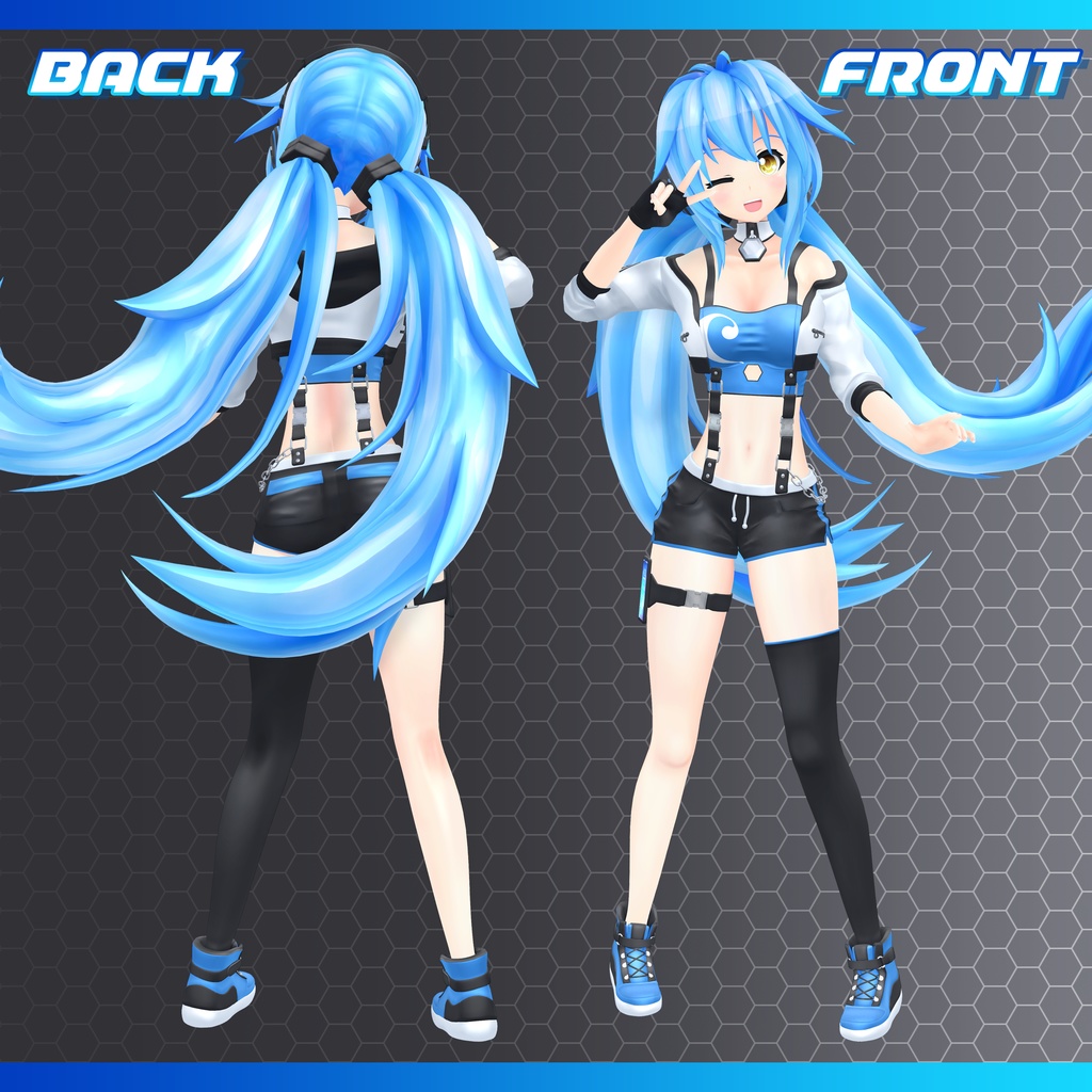 オリジナル3Dモデル 『DJ アツコ』