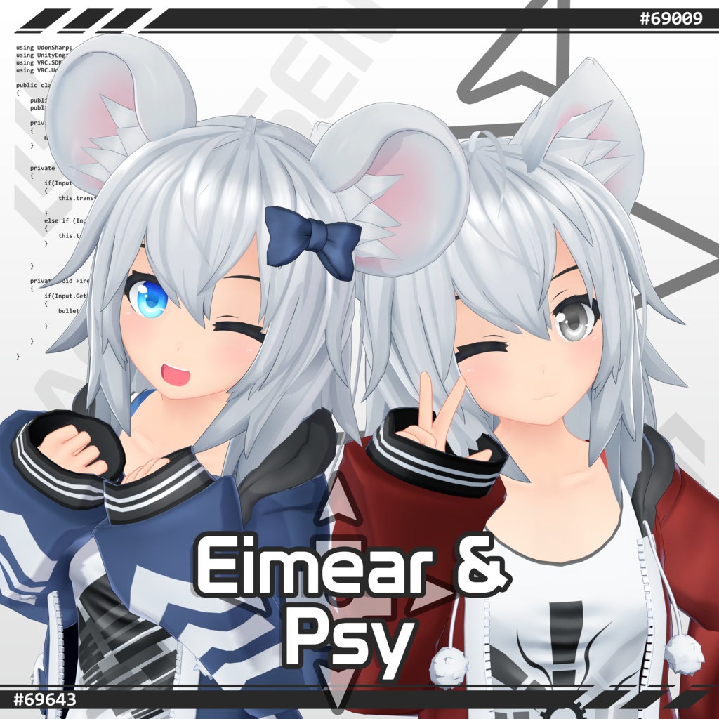 オリジナル3Dモデル 『Eimear - エイミア - & Psy -  サイ』