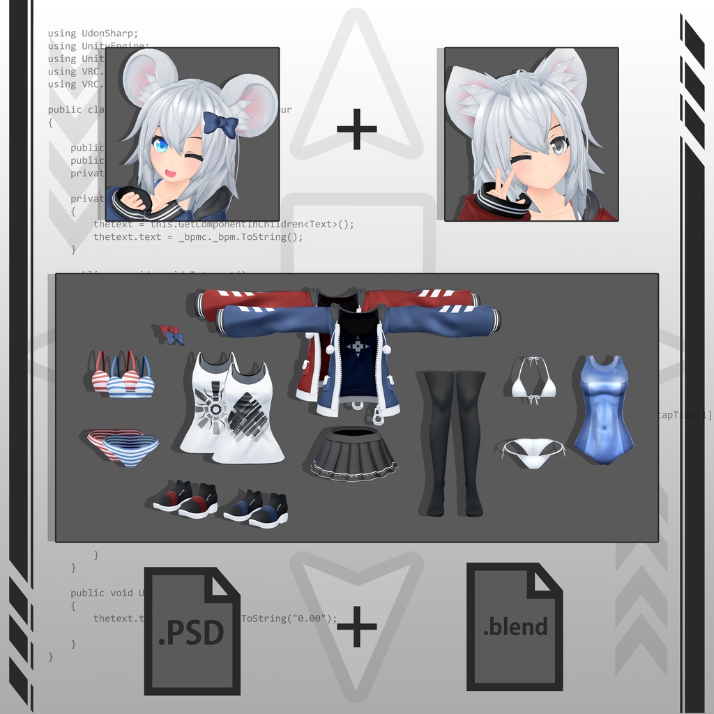 オリジナル3Dモデル 『Eimear - エイミア - & Psy -  サイ』