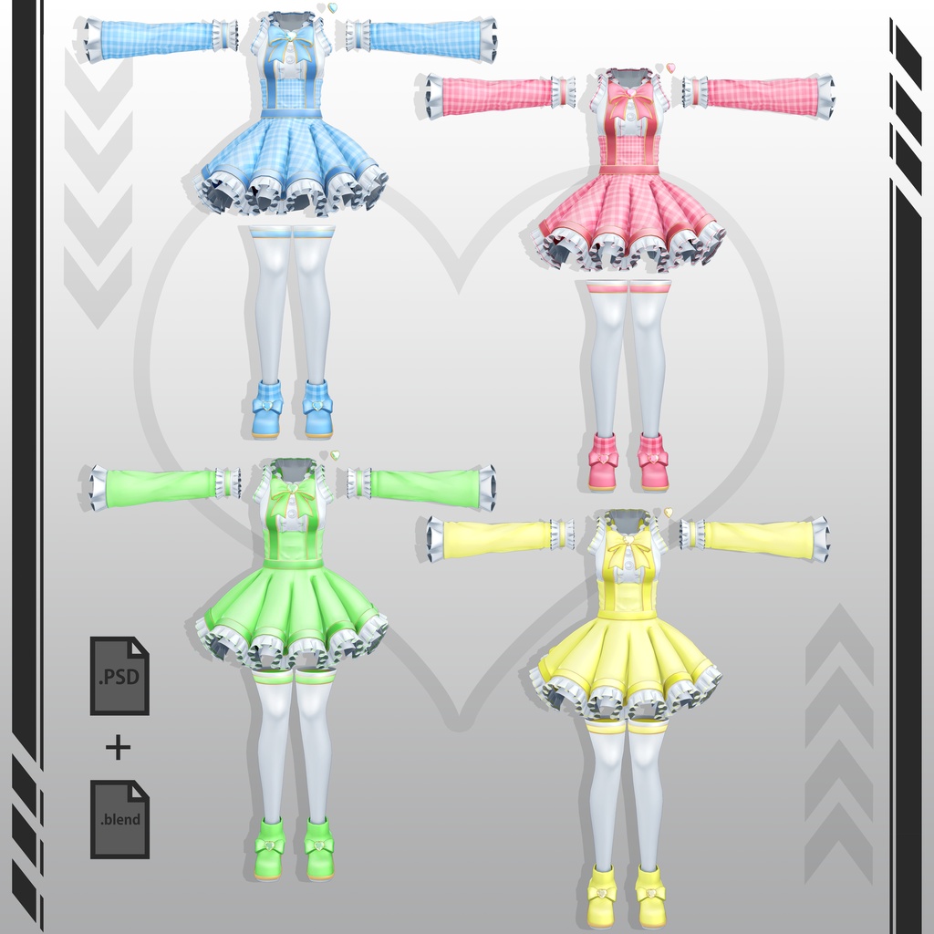 【オリジナル3Dコスチュームセット】アイドル服 - Idol Outfit for Eimear - エイミア - & Psy - サイ