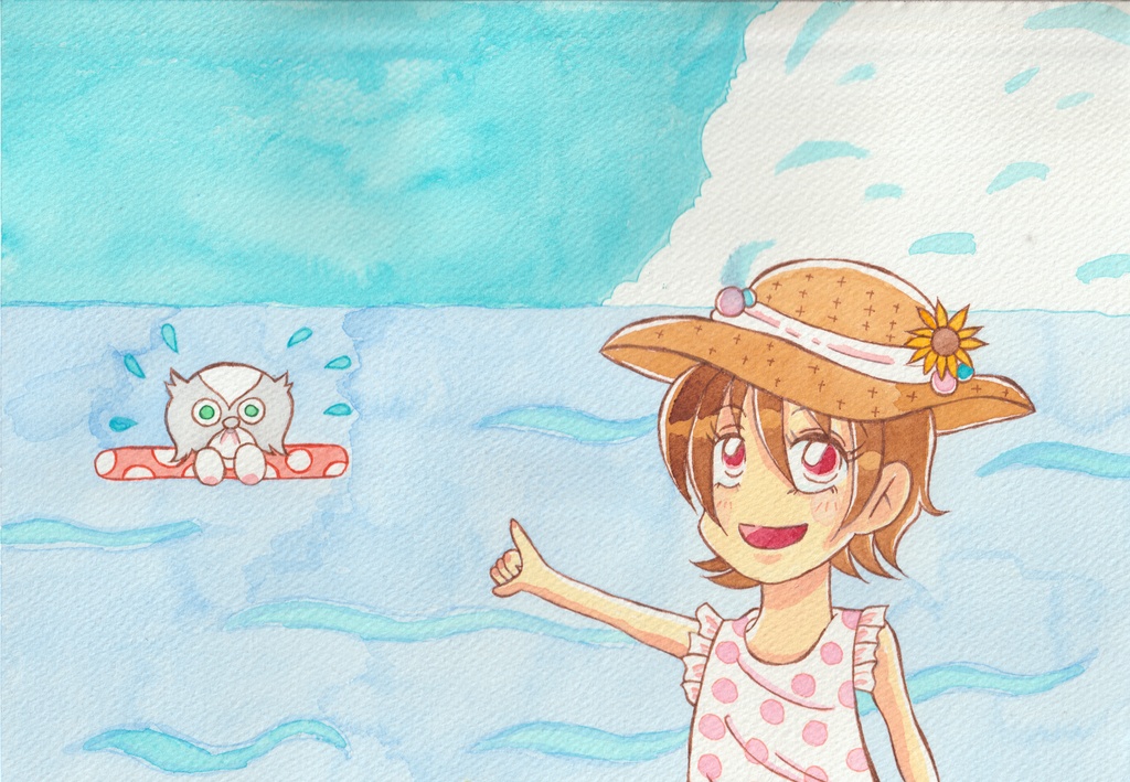 海とわんこと女の子