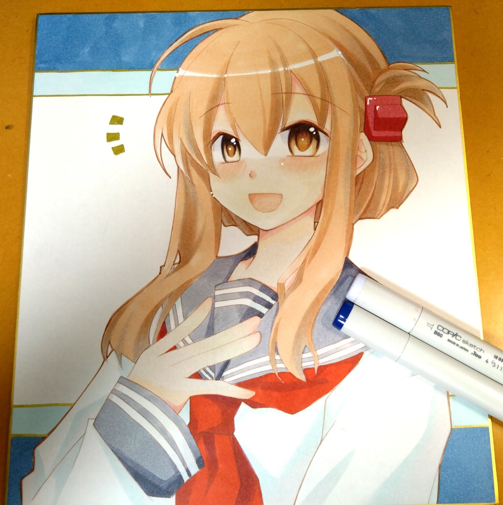 電ちゃんの手描き色紙