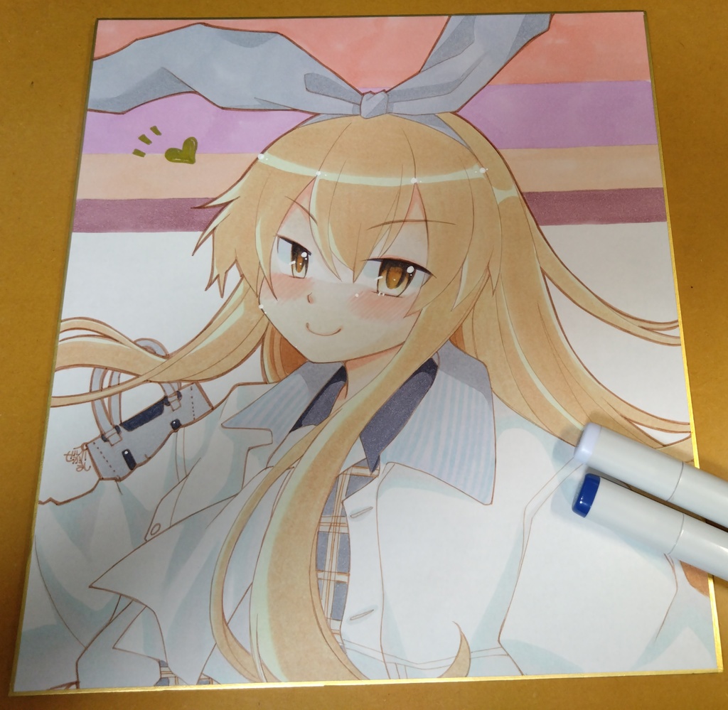 島風さんの手描き色紙