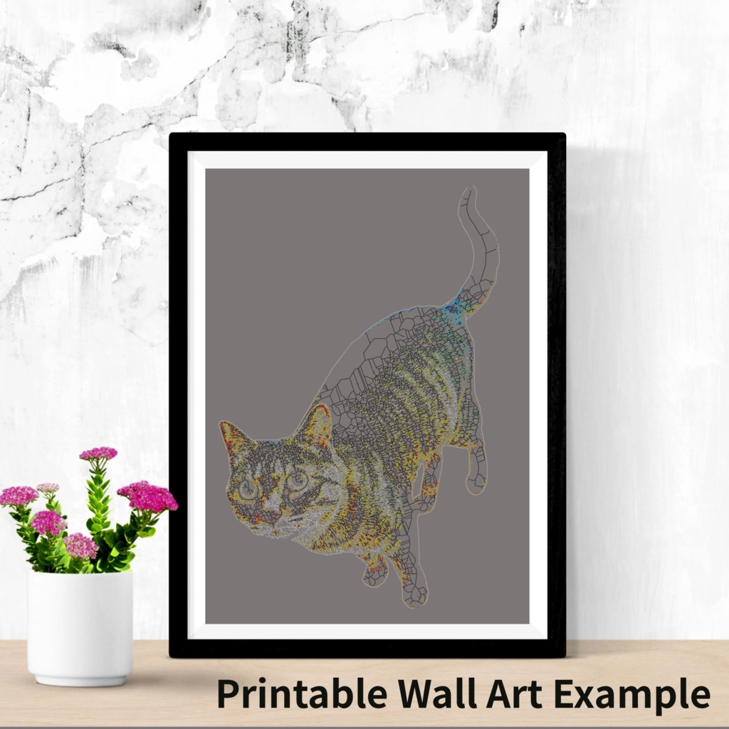 CADで描いた猫の線画素材の 無料お試しデータ