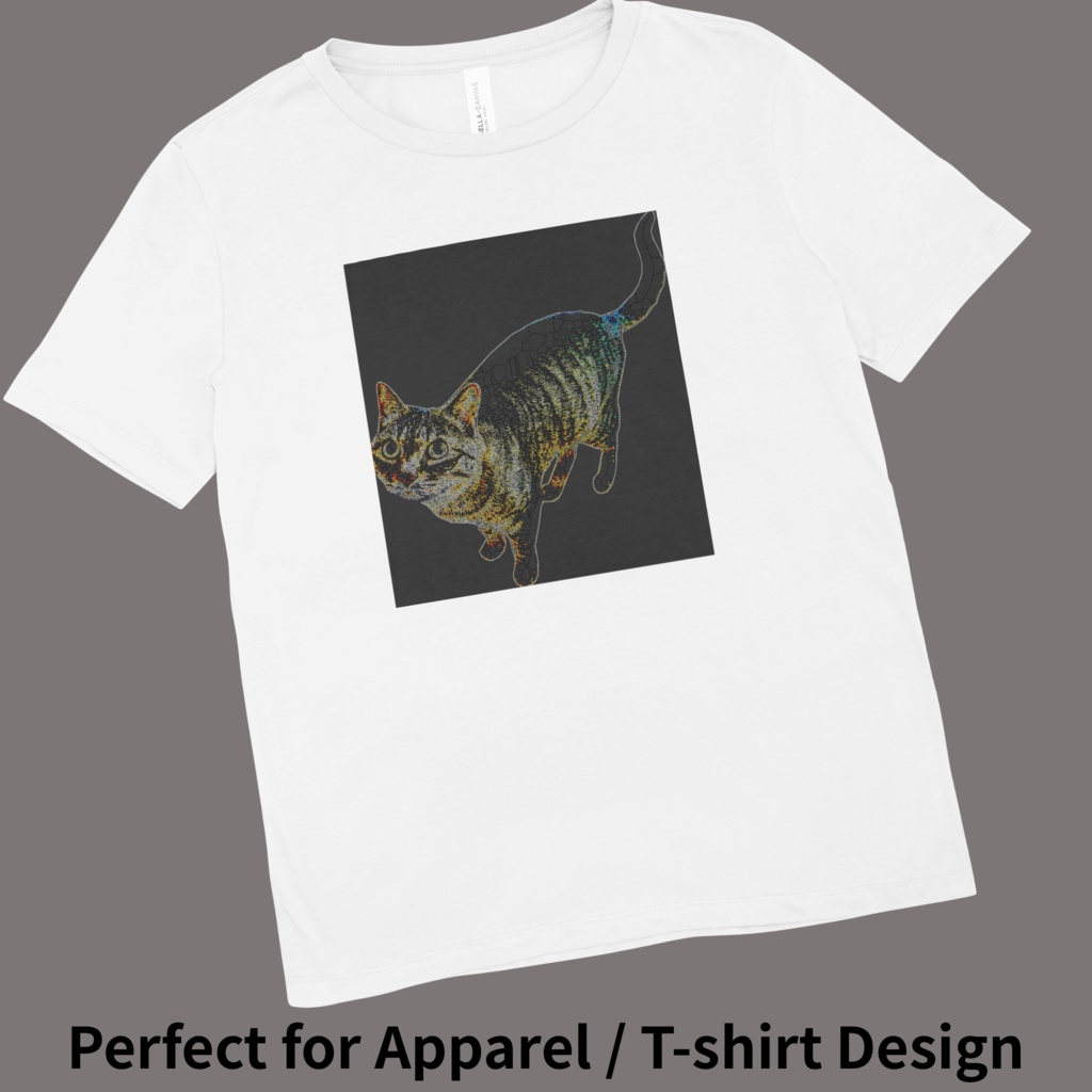 CADで描いた猫の線画素材の 無料お試しデータ