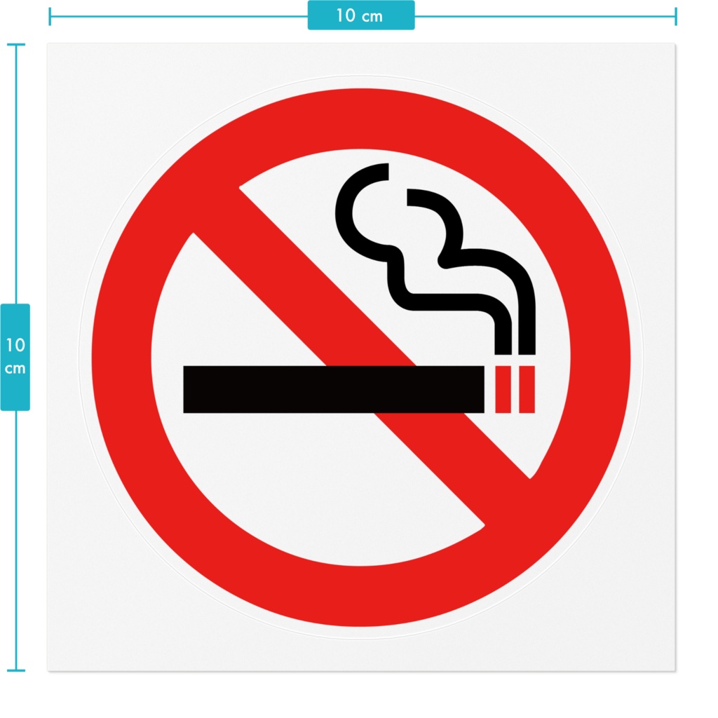 禁煙ステッカー100 x 100 (mm)