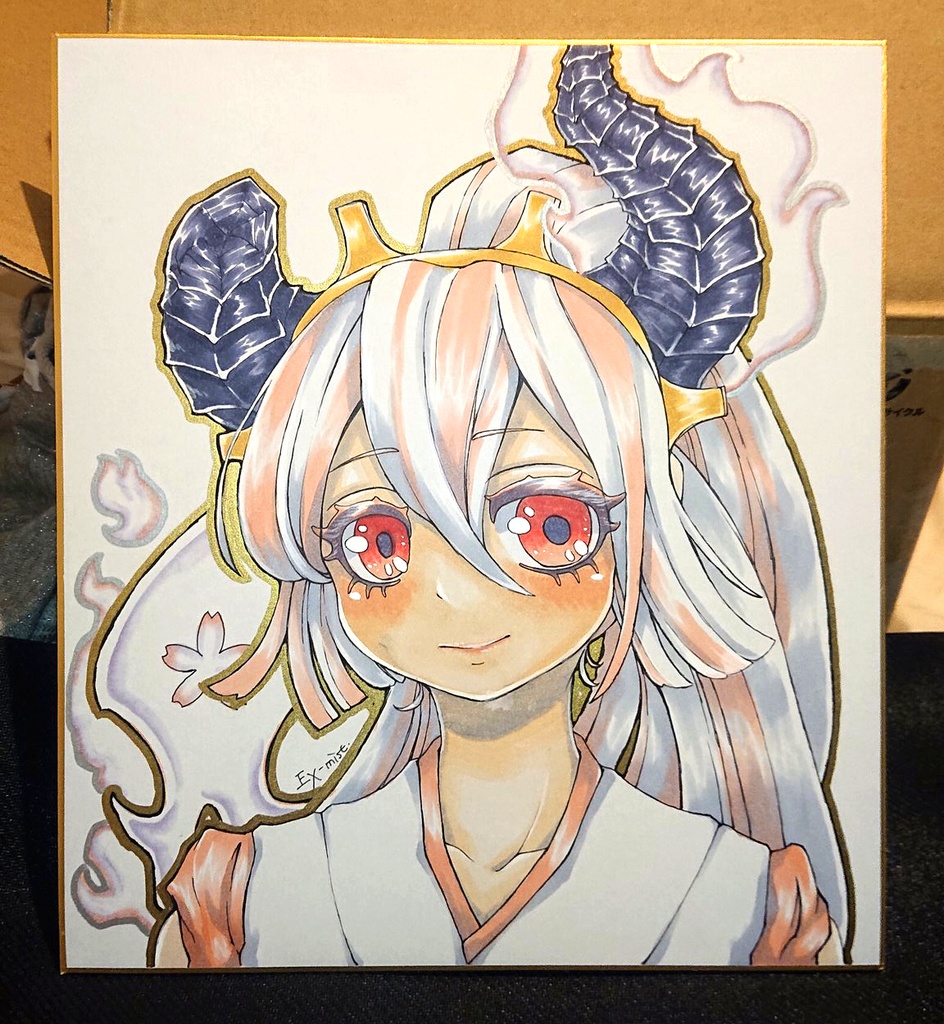 【一点物】カクリヨノチザクラ 手描き色紙