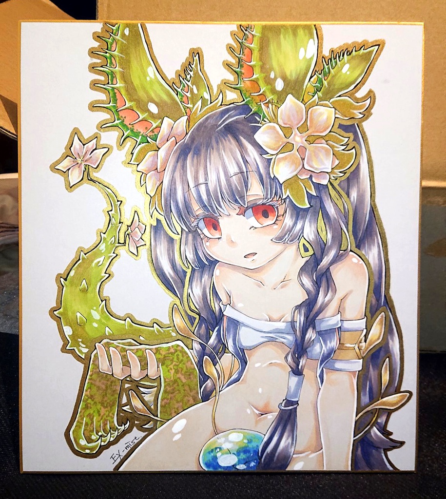 【一点物】ティオの蟲惑魔 手描き色紙