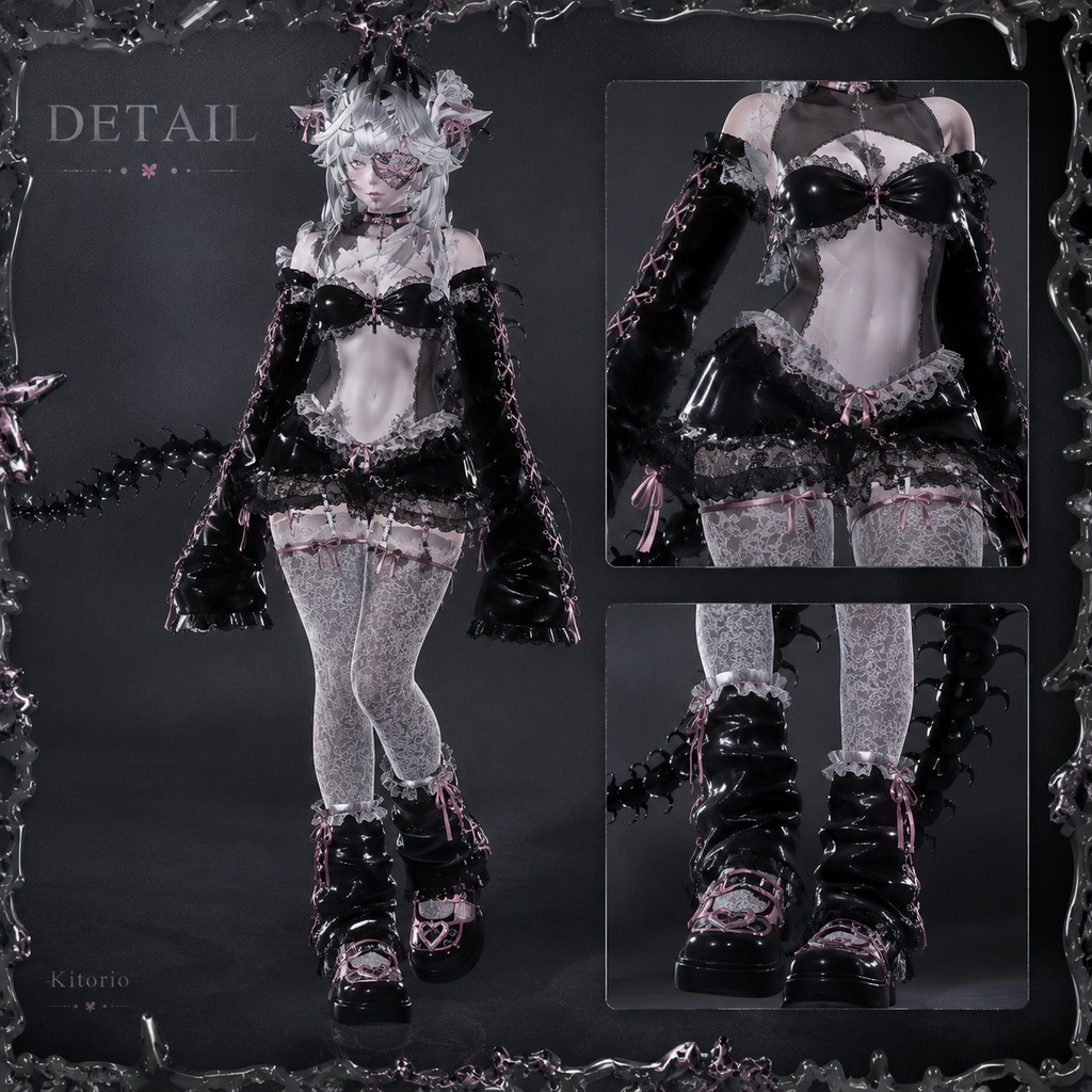 【VRChat向け】Lovely Laced Set|ゴシックレースコーデセット