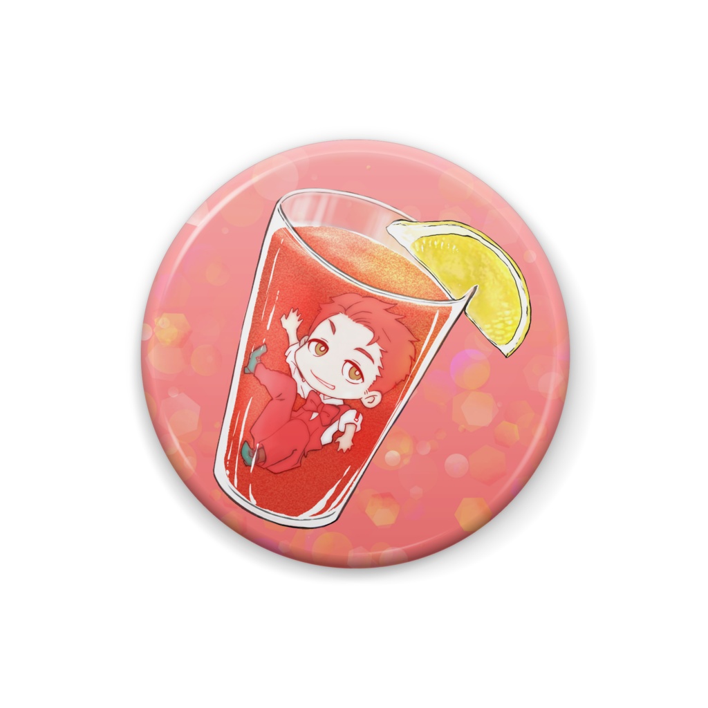 【(丸)缶バッジ】カクテル×バーテン先生《Sho》【夜のはなまる園】
