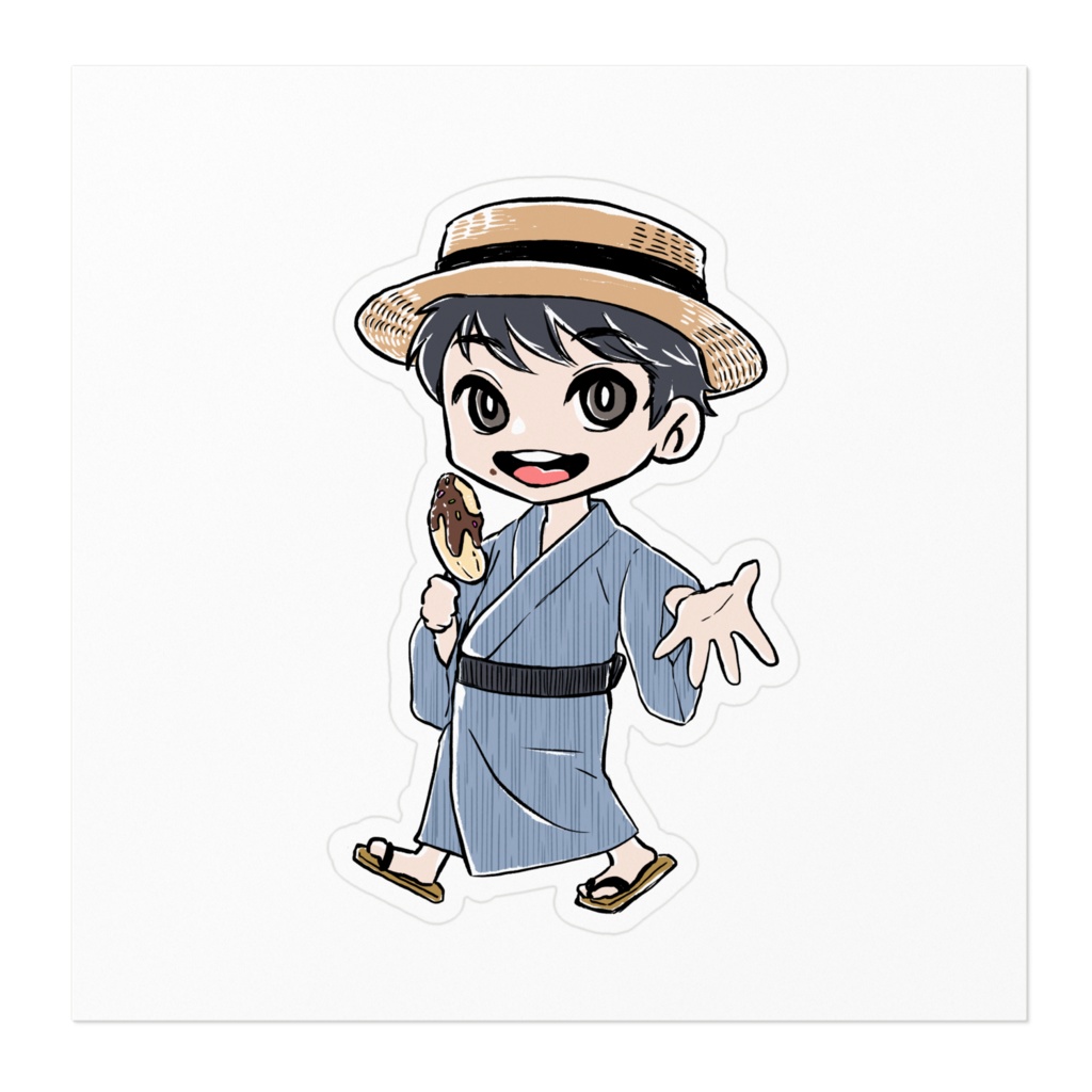 【ステッカー】はなまる園夏祭り開催記念ステッカー≪健一先生≫