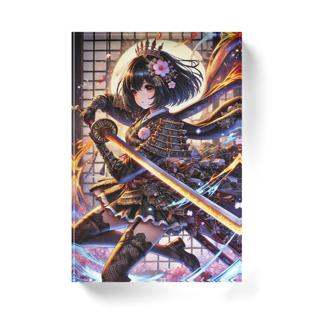 アクリルブロック「イチノちゃん サムライ 炎と蒼」