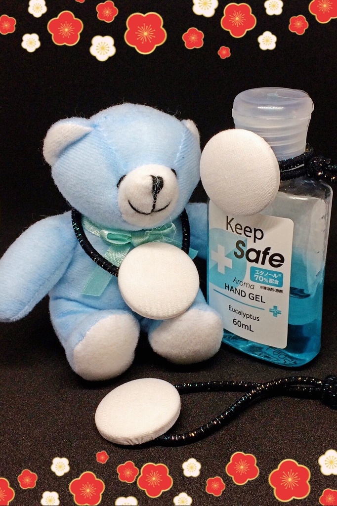 はぎれの发饰(ヘアポニー) ホワイト(ラメ入りゴム)