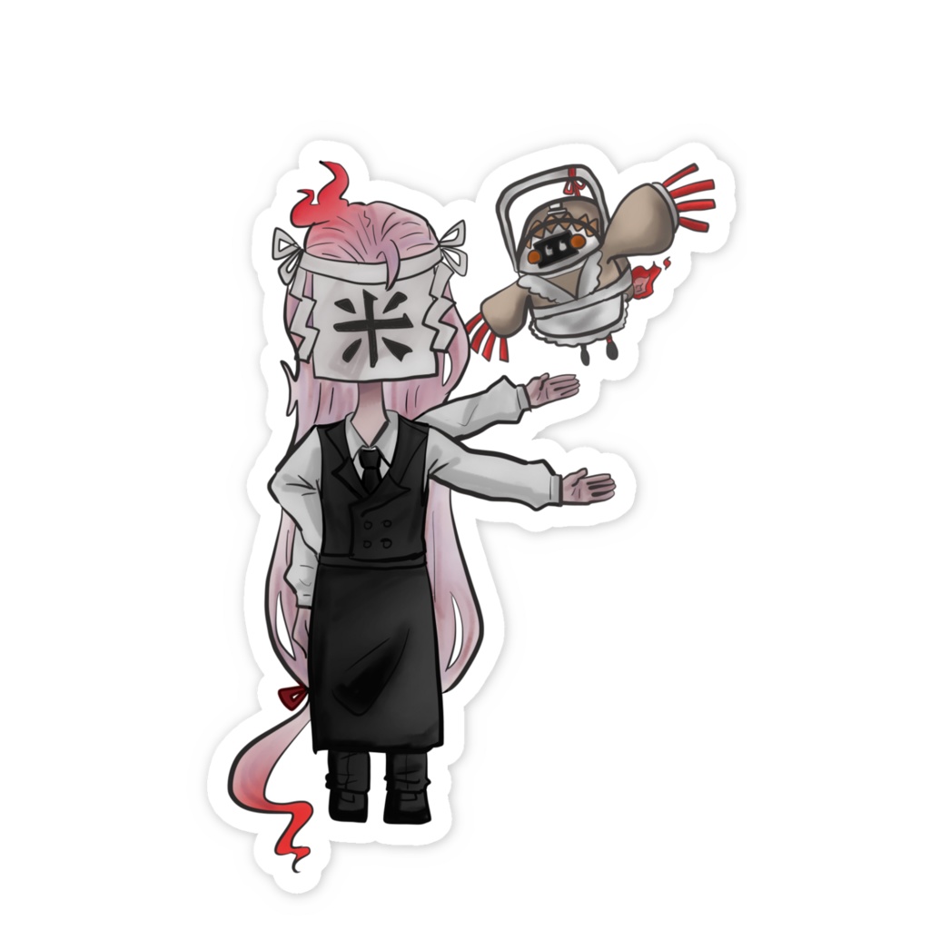 タキタテサマとサンゴウ ステッカー【カフェ】