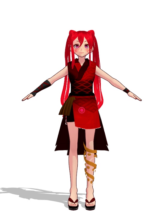 【MMDモデル配布】轟まだら【通常・和服】