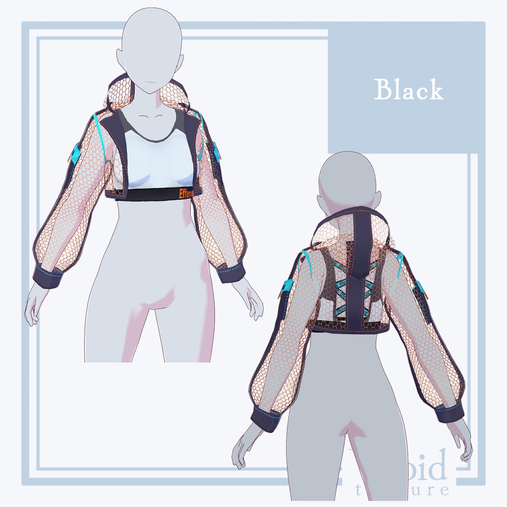 【24/10/21アップデート!】HC-02 Effervescent Ver.1【VRoid正式版対応】【VRoid stable ver.】【衣装+VRM形式モデル販売】