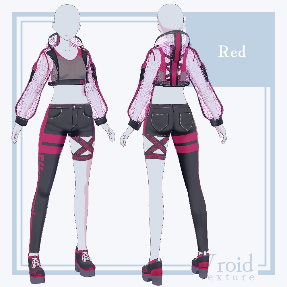 【24/10/21アップデート!】HC-02 Effervescent Ver.1【VRoid正式版対応】【VRoid stable ver.】【衣装+VRM形式モデル販売】