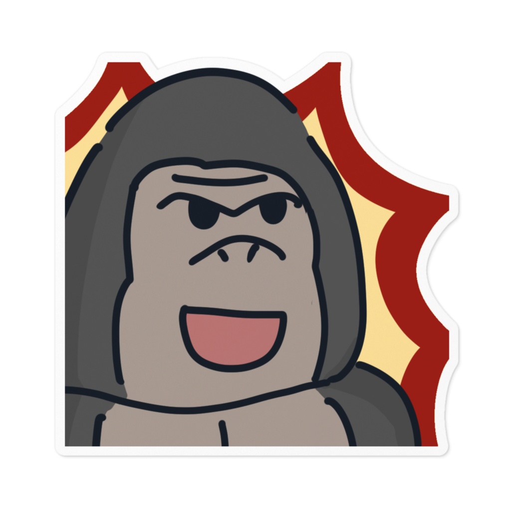 ゴリラのステッカー