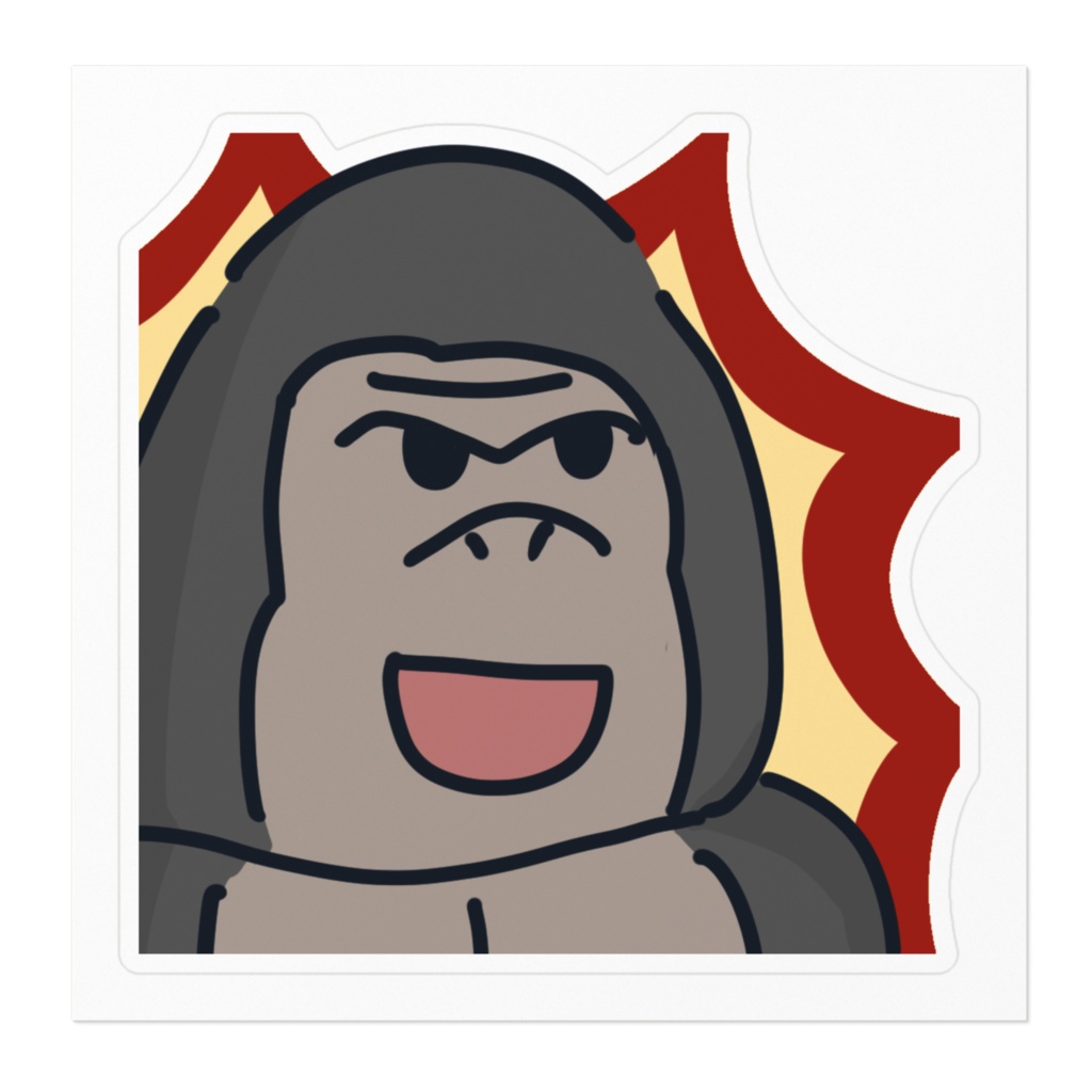 ゴリラのステッカー