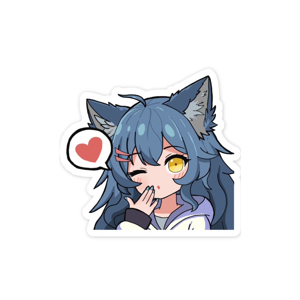 投げキッスサキトちゃんスマホステッカー