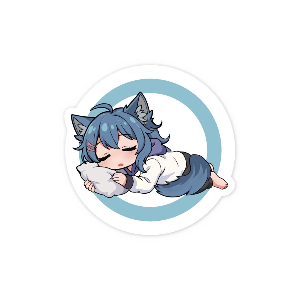 サキトちゃんすやすやステッカー 背景あり