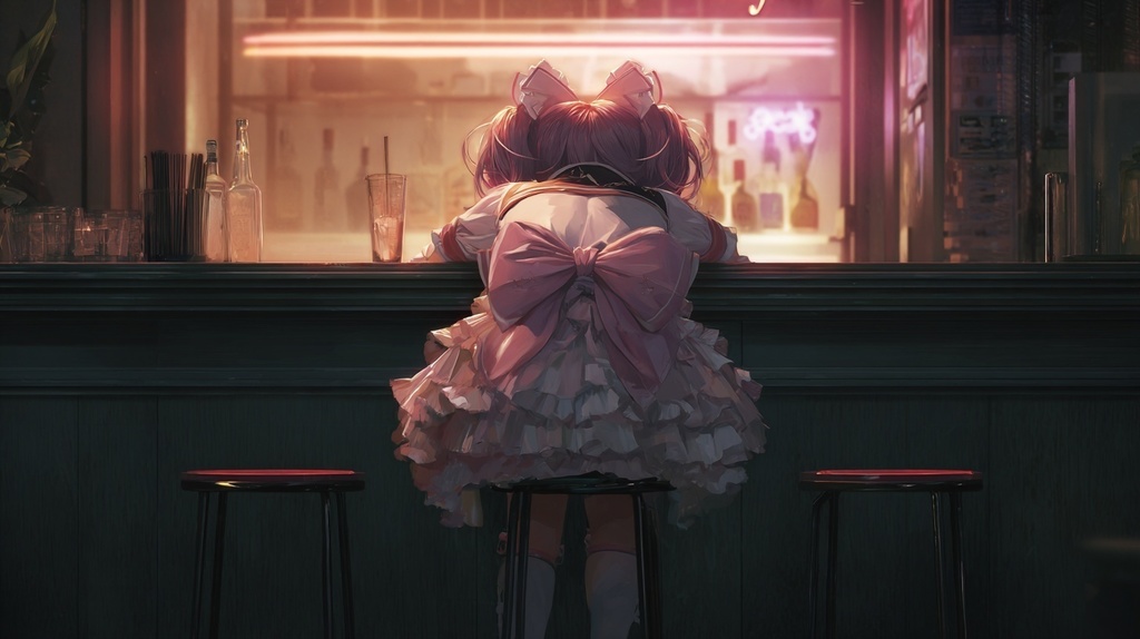 BARで戦いの疲れを癒す魔法少女