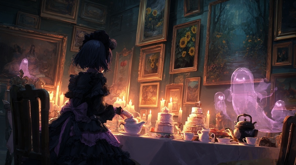 お化けたちと真夜中のお茶会