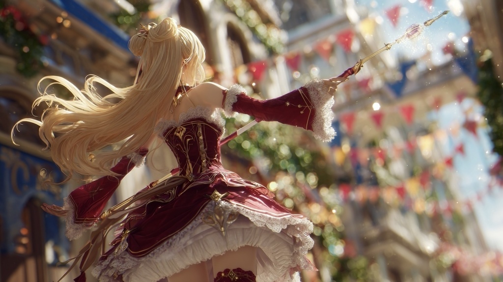 聖なる魔法を街中にかけて