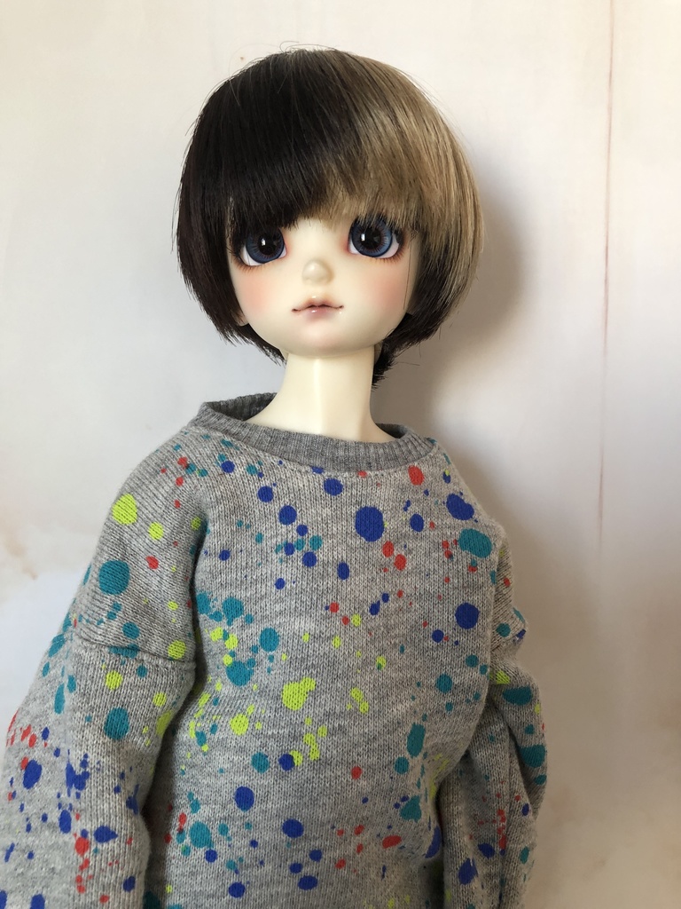 ペイントスウェット×デニムセット