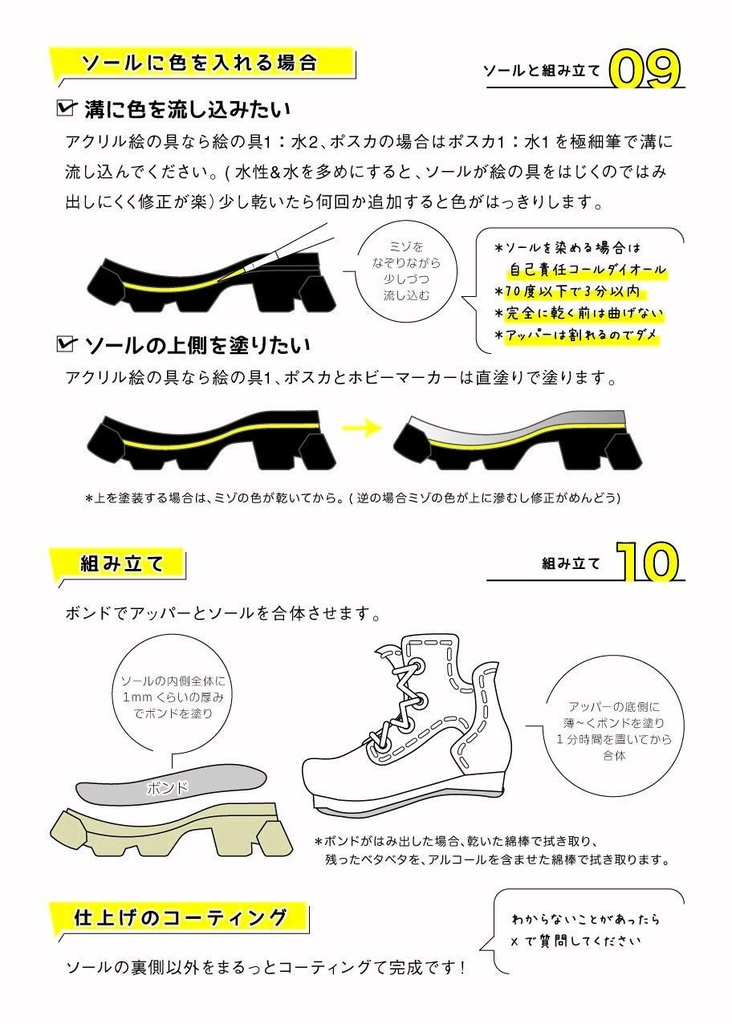 タクティカルブーツ塗装と組み立て説明書