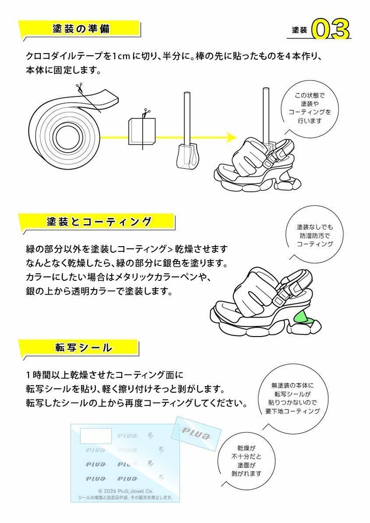スニーカーサンダル 塗装と組み立て説明書