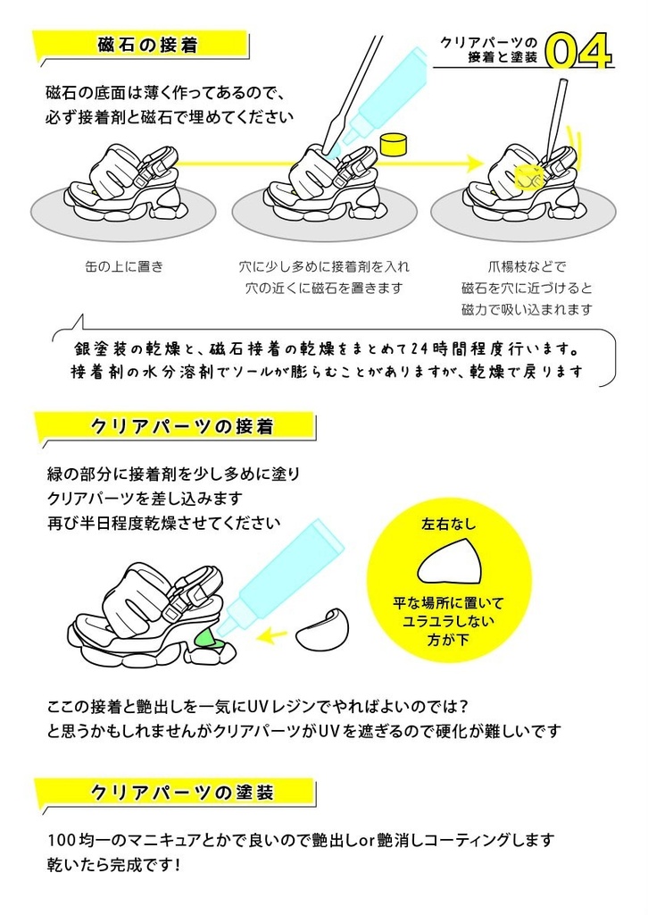 スニーカーサンダル 塗装と組み立て説明書