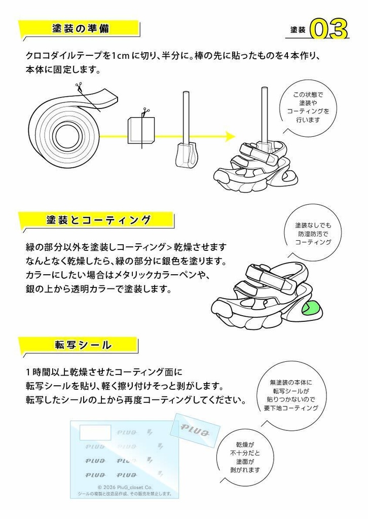 スニーカーサンダル 塗装と組み立て説明書