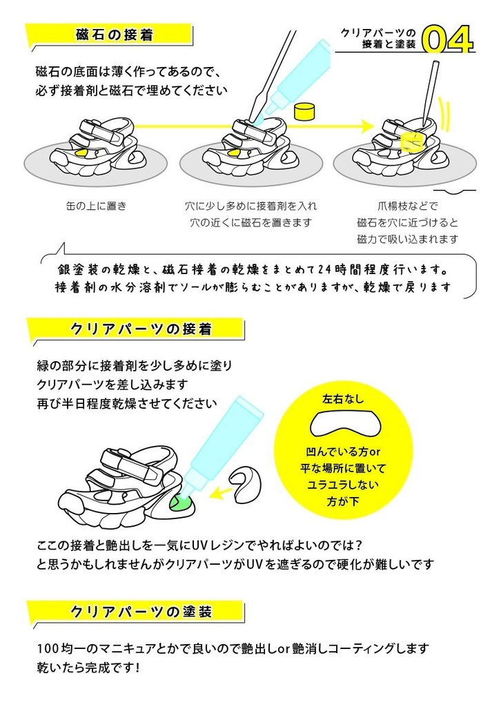 スニーカーサンダル 塗装と組み立て説明書