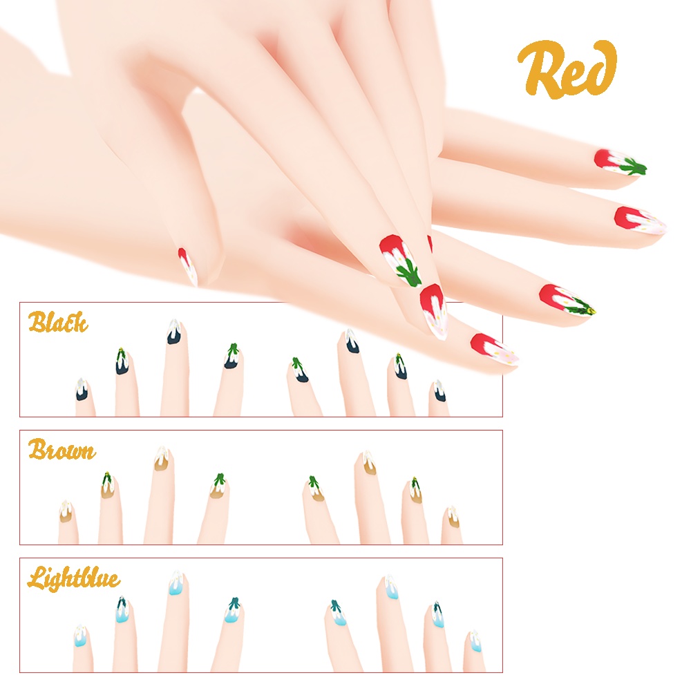 【VRoid 正式版対応】クリスマスネイル | Xmas nail【4色無料 | FREE】