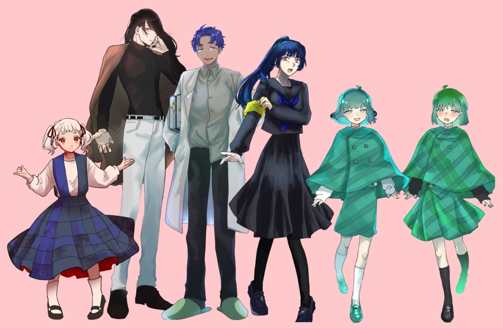 No.5_双子の少年少女_全身立ち絵(無料)