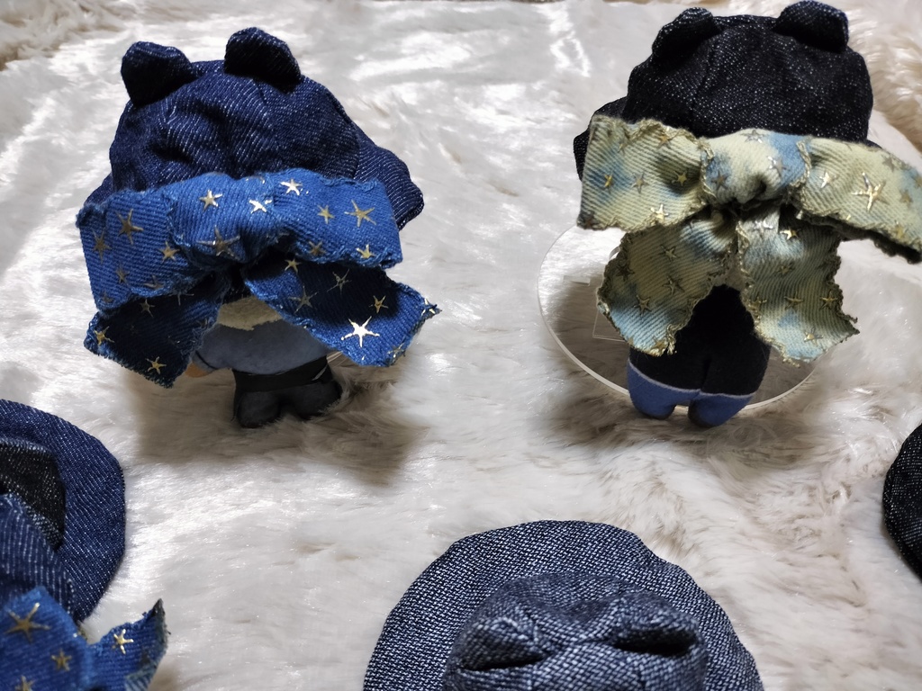 デニムくま帽子